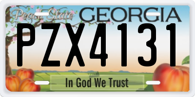 GA license plate PZX4131