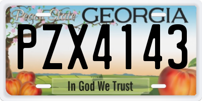 GA license plate PZX4143