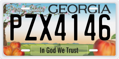 GA license plate PZX4146