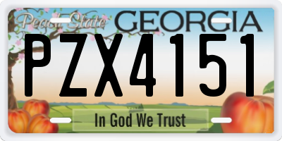 GA license plate PZX4151