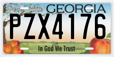 GA license plate PZX4176