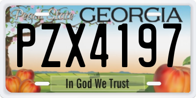 GA license plate PZX4197