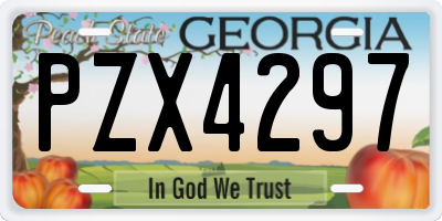 GA license plate PZX4297