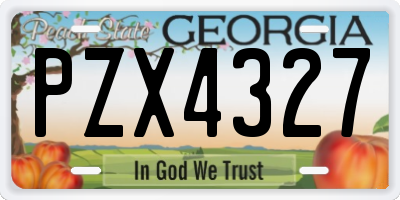 GA license plate PZX4327