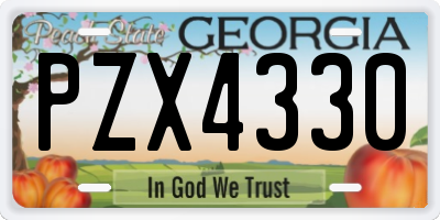 GA license plate PZX4330