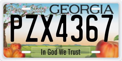 GA license plate PZX4367
