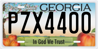 GA license plate PZX4400