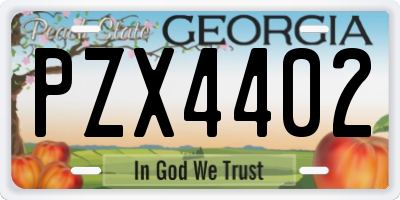 GA license plate PZX4402
