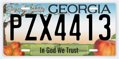 GA license plate PZX4413