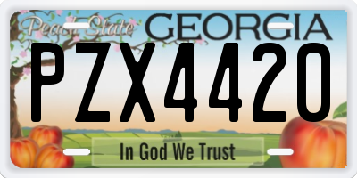 GA license plate PZX4420