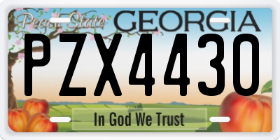 GA license plate PZX4430