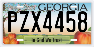 GA license plate PZX4458