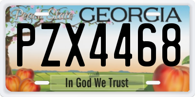 GA license plate PZX4468