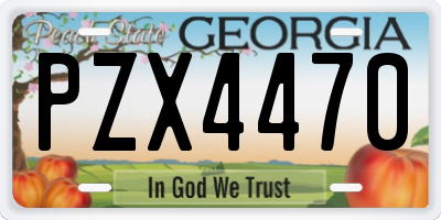 GA license plate PZX4470