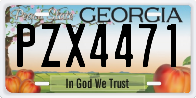 GA license plate PZX4471