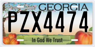 GA license plate PZX4474