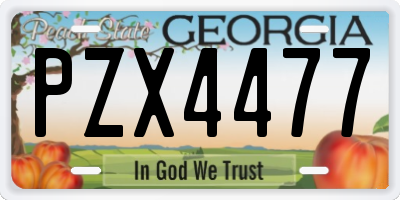 GA license plate PZX4477