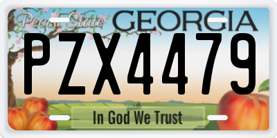 GA license plate PZX4479