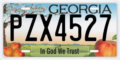 GA license plate PZX4527