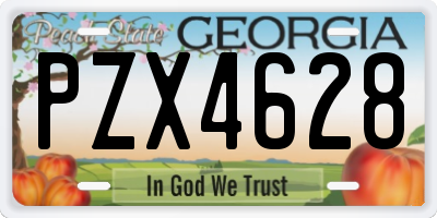 GA license plate PZX4628