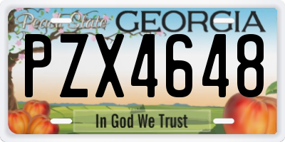 GA license plate PZX4648