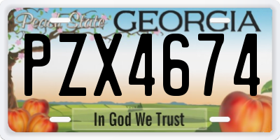 GA license plate PZX4674