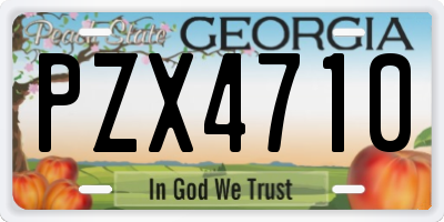 GA license plate PZX4710
