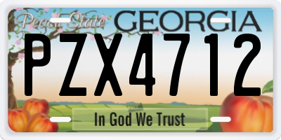 GA license plate PZX4712