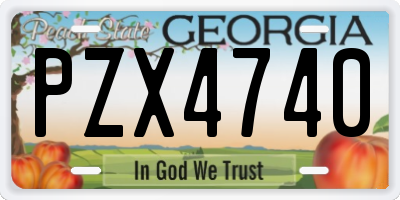 GA license plate PZX4740