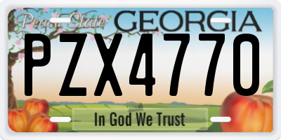 GA license plate PZX4770