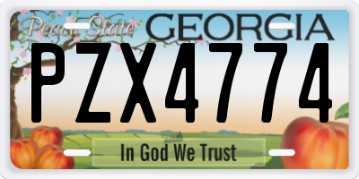 GA license plate PZX4774