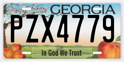 GA license plate PZX4779