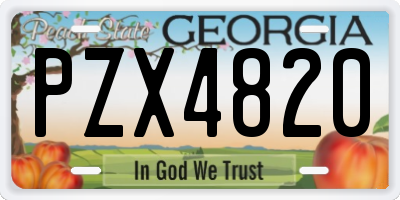 GA license plate PZX4820