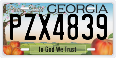GA license plate PZX4839