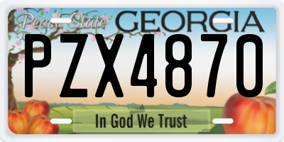 GA license plate PZX4870