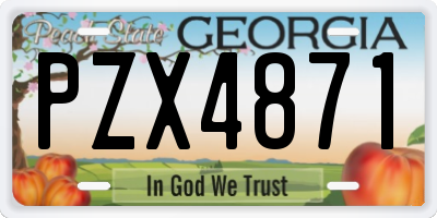 GA license plate PZX4871