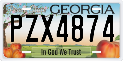 GA license plate PZX4874