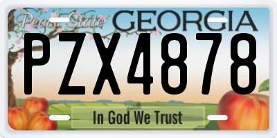 GA license plate PZX4878