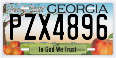 GA license plate PZX4896