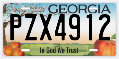 GA license plate PZX4912