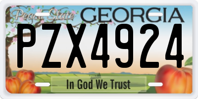 GA license plate PZX4924