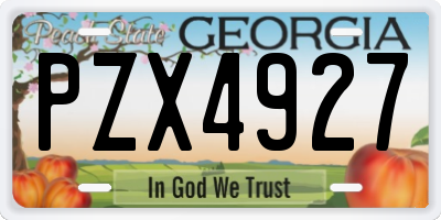 GA license plate PZX4927