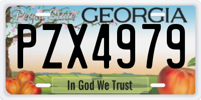 GA license plate PZX4979