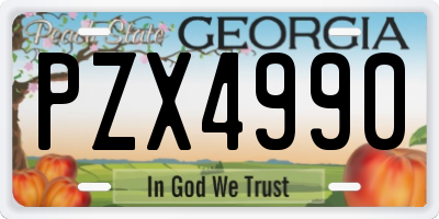 GA license plate PZX4990