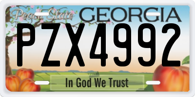 GA license plate PZX4992