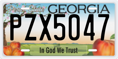 GA license plate PZX5047