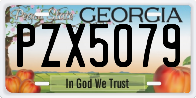 GA license plate PZX5079