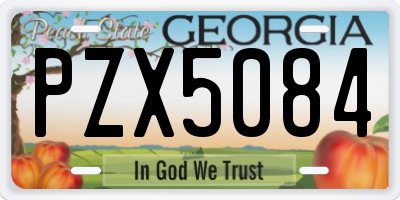 GA license plate PZX5084