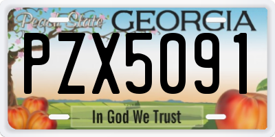 GA license plate PZX5091