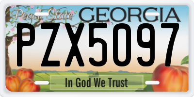 GA license plate PZX5097